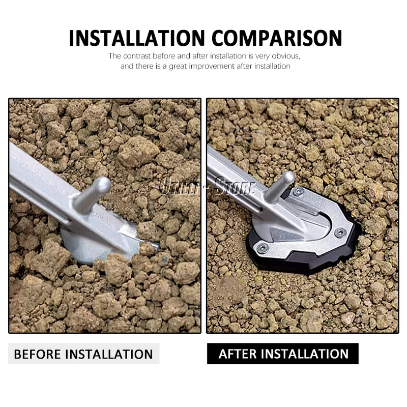 Naujas motociklo atraminio stovo ilgintuvas pėdos šoninio stovo prailginimo padas, neslystantis padidintas pagrindas, skirtas Tiger 1200 TIGER 1200 GT PRO 2023