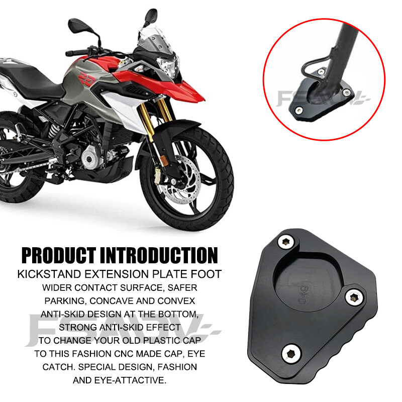 Paredzēts BMW G310GS G310R motocikla statīva pēdas sānu statīva pagarinājuma paliktņa atbalsta plāksnei G310 RG 310 GS G 310R 2017-2023 2021 2022