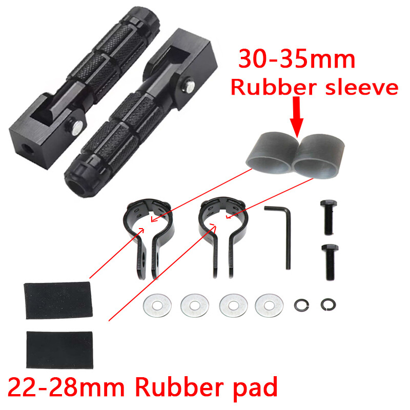 MZTI 22-27/30-35mm jaunpienācēji CNC alumīnija motociklu daļas Universālie skavas pedāļi, salocīti kāju balsts, kājiņas, motocikli, velosipēdi