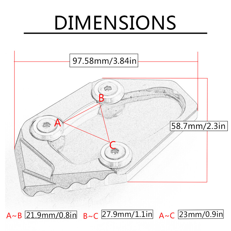 R25 R3 MT25 MT03 Zväčšovač predlžovacej podložky CNC bočnej dosky stojana pre YAMAHA YZF R3 R25 YZF-R3 YZF-R25 YZFR3 2014 2015 2016