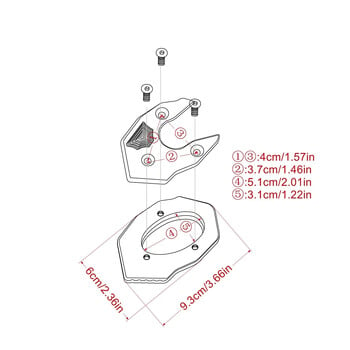 Για Kawasaki Ninja Z900RS Z900 RS All Years Μοτοσυκλέτα CNC Επέκταση ποδιού βάσης στήριξης Πλαϊνή πλάκα βάσης