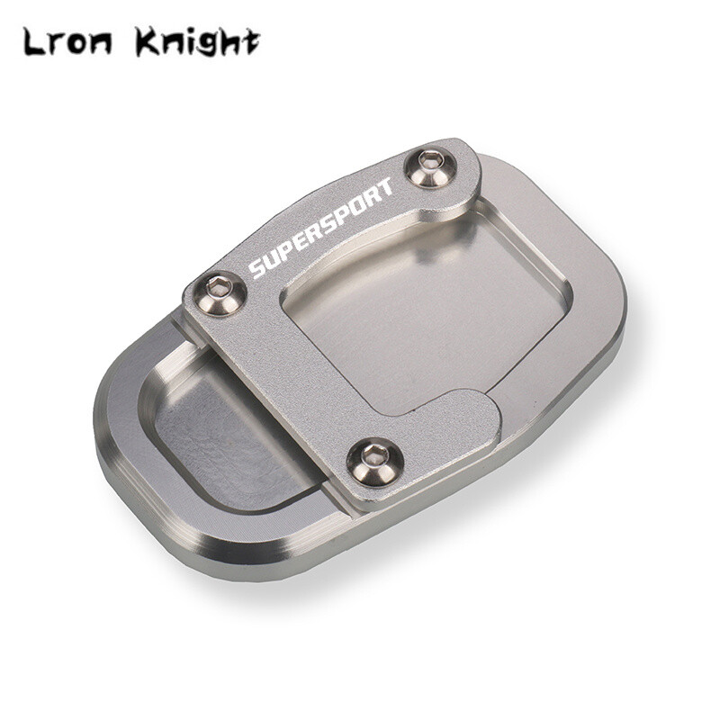 Skirta „Ducati Supersport 939 Super Sport“ motociklo CNC aliuminio atramos kojos šoninio stovo prailginimo pagalvėlės atraminės plokštės „Whit“ LOGO