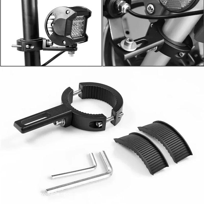 Motociklų LED priekinių žibintų spaustukų laikikliai, vamzdžių spaustukų tvirtinimo rinkinys, skirtas motociklų prožektoriams arba rūko žibintų tvirtinimo motociklų priedams