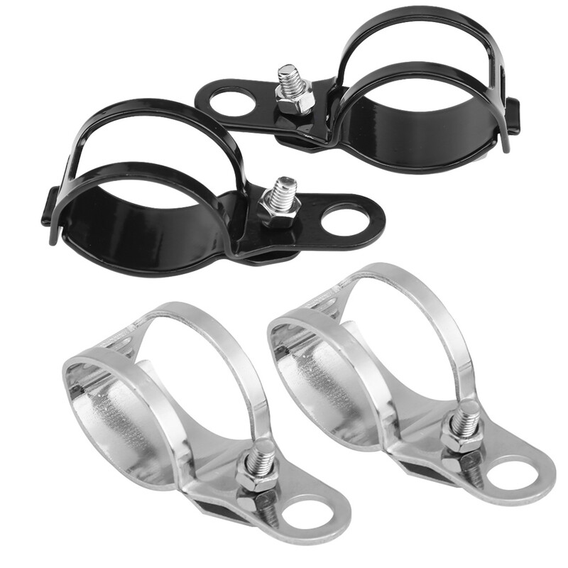 1 pāra motocikla pagrieziena signāla luktura stiprinājuma kronšteins, kas piemērots 30–45 mm priekšējās dakšas motorollera motocikla papildu priekšējam lukturim