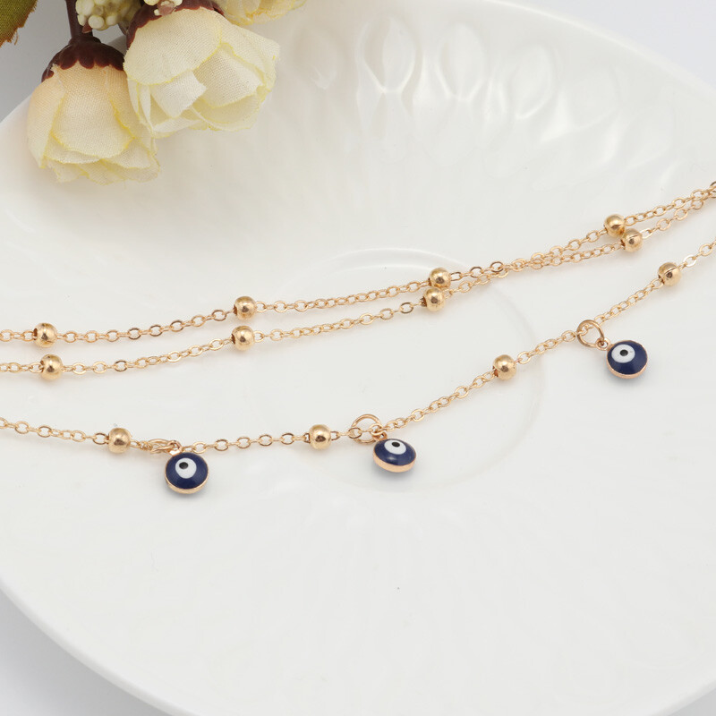 Btuamb 2 Spalvos Turkijos karoliukai Blogos akys Kutas kulkšnys moterims Pulseras Tobilleras Mujer pakabukas kulkšnies apyranke pėdų papuošalai