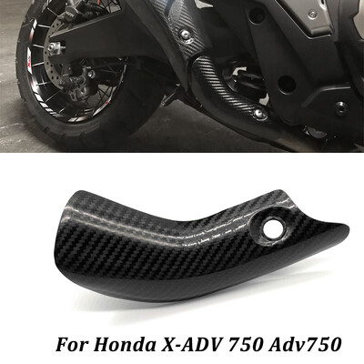 Sobib Honda X-ADV Adv750 väljalaskesüsteemi keskmisele süsinikkiust ühendustoru soojuskaitsekilbi kaanekaitse põlemisvastasele mootorrattale