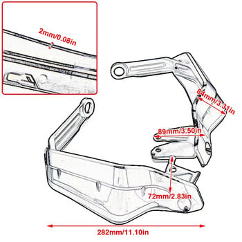 X-ADV750 ABS Hand Guard Wind Shield Protector For Honda CRF1100L Africa Twin Adventure Sports 2020 2021 2022 2023 2024 Handguard