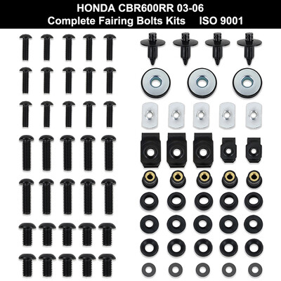 Motociklo pilno sandarinimo varžtų rinkinys Kėbulo veržlės varžtas tinka HONDA CBR 600RR CBR600RR 2003 2004 2005 2006 Nerūdijantis plienas Juodas