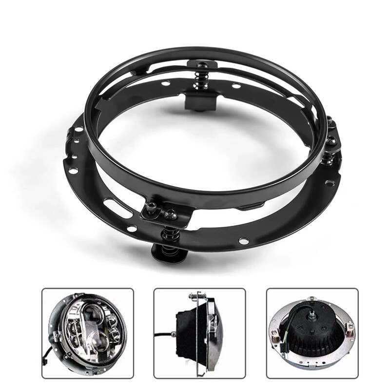 7 colių apvalus LED priekinių žibintų tvirtinimo kronšteino žiedas motociklui Jeep Wrangler JK 07-16