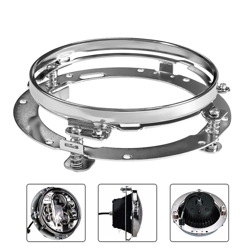 7 colių apvalus LED priekinių žibintų tvirtinimo kronšteino žiedas motociklui Jeep Wrangler JK 07-16