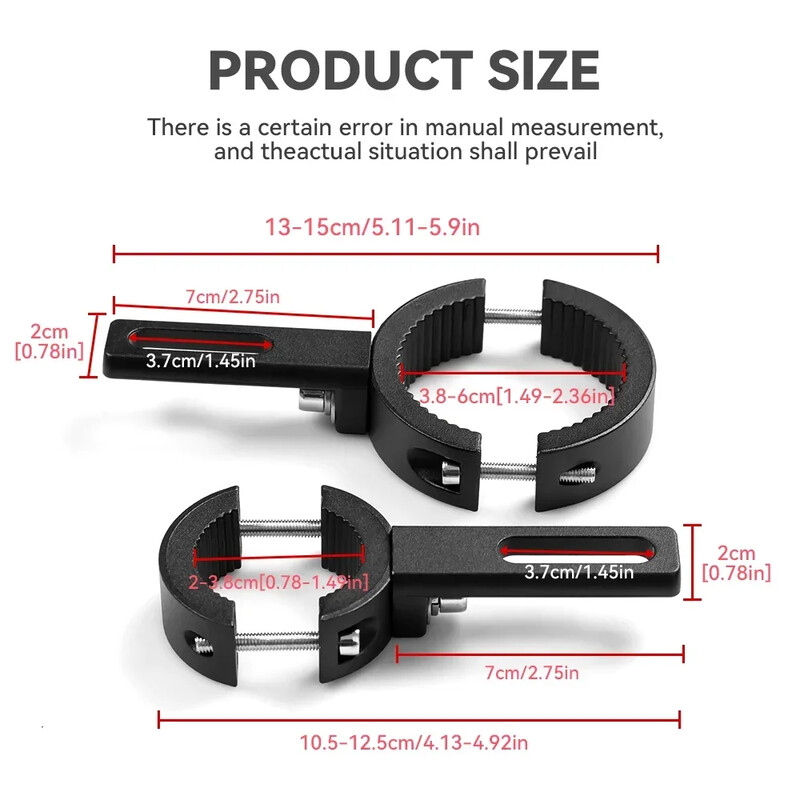Motocikla stiprinājuma kronšteins Prožektoru lukturi Miglas Braukšanas Gaismas Kronšteini Universāls Velosipēdu stiprinājuma kronšteins Izturīgs