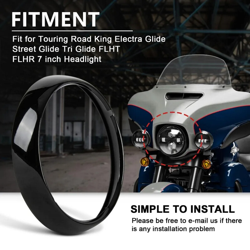 Ansamblu far pentru motocicletă 7" pentru faruri pentru faruri pentru Harley Touring Road King Electra Glide Street FLHT FLHR