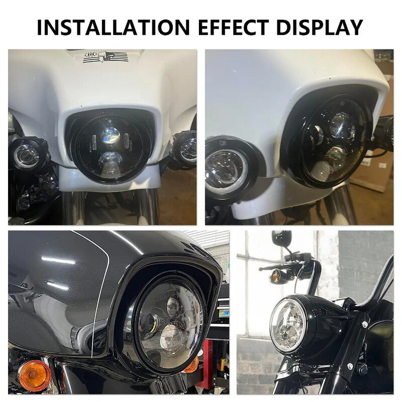 Ansamblu far pentru motocicletă 7" pentru faruri pentru faruri pentru Harley Touring Road King Electra Glide Street FLHT FLHR