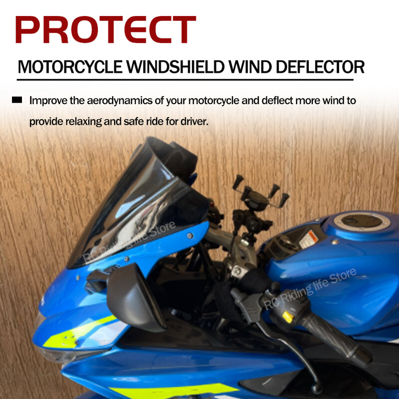Motociklo priekinio stiklo apsauga Touring Flyscreen Double Bubble Deflector priekinio stiklo sparnuotė, skirta Suzuki GSX R125 R150 2017-2021