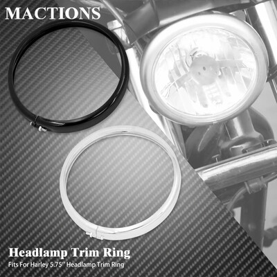Motociklo 5,75 colio priekinio žibinto priekinio žibinto apdailos žiedas, juodas/chromas, skirtas Harley Street Bob FXBB Low Rider FXLR FXST Street Bob 114 FXBBS