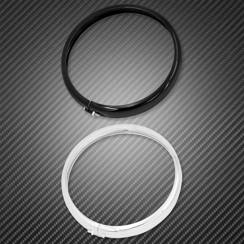 Motociklo 5,75 colio priekinio žibinto priekinio žibinto apdailos žiedas, juodas/chromas, skirtas Harley Street Bob FXBB Low Rider FXLR FXST Street Bob 114 FXBBS