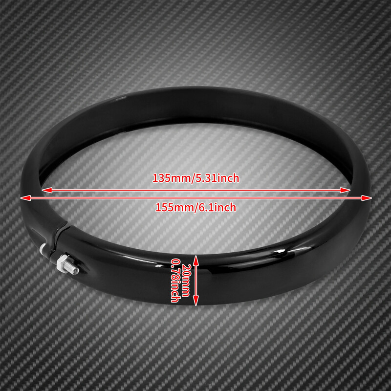 Motociklo 5,75 colio priekinio žibinto priekinio žibinto apdailos žiedas, juodas/chromas, skirtas Harley Street Bob FXBB Low Rider FXLR FXST Street Bob 114 FXBBS