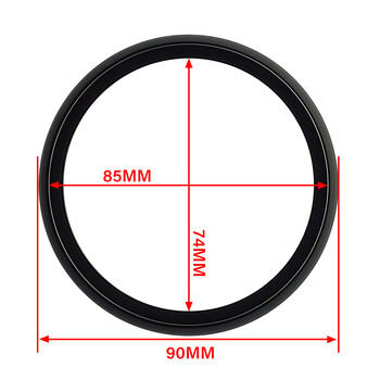 Δαχτυλίδι από ανοξείδωτο ατσάλι 52 mm 85 mm από ασημί ή μαύρη στεφάνη για μετρητή μοτοσικλέτας σκάφους αυτοκινήτου