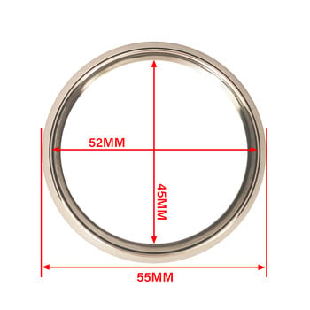 Δαχτυλίδι από ανοξείδωτο ατσάλι 52 mm 85 mm από ασημί ή μαύρη στεφάνη για μετρητή μοτοσικλέτας σκάφους αυτοκινήτου