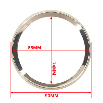 Δαχτυλίδι από ανοξείδωτο ατσάλι 52 mm 85 mm από ασημί ή μαύρη στεφάνη για μετρητή μοτοσικλέτας σκάφους αυτοκινήτου