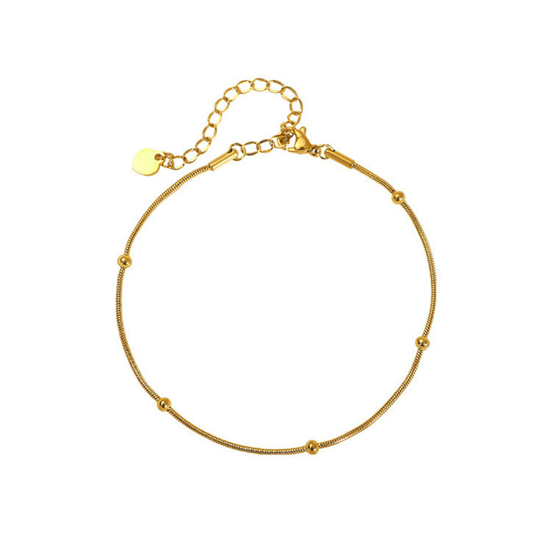 Nerūdijančio plieno kulkšnių apyrankės pėdoms moterims su karoliukais gyvatės grandinėlė ant kojos Auksinės spalvos pėdų aksesuarai papuošalai didmeninė prekyba