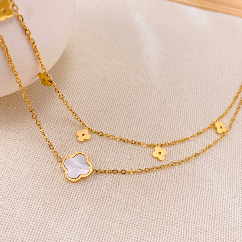 Korėjietiška naujos mados nišos, universalaus dizaino versija, nerūdijančio plieno dviejų sluoksnių sukrauta kulkšnies grandinėlė.