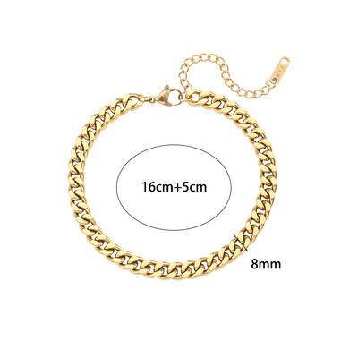 2023. g. Jaunas, bez aptraipīšanas, hipoalerģiskas 2,5 mm 6 mm 8 mm Kubas ķēdes, apzeltītas potītes sievietēm vasaras pludmales kāju rokassprādzes rotaslietas