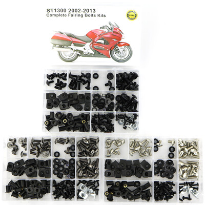 Alkalmas HONDA ST1300 2002-2013 motorkerékpárhoz, komplett burkolat teljes kivezetésű csavarok készlet fedőcsavarok anyák szerelvénykapcsok