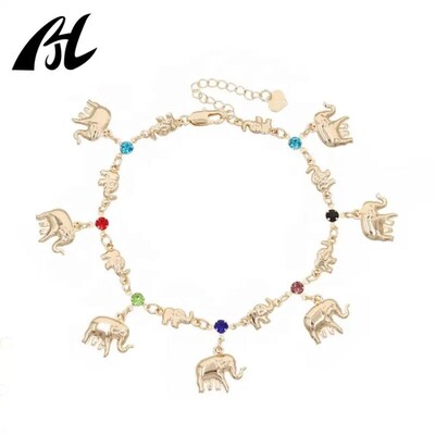 Augstas kvalitātes baltā kalnu kristāla dizaina ziloņa potīšu rotaslietas 18 K apzeltīts komplekts sievietēm