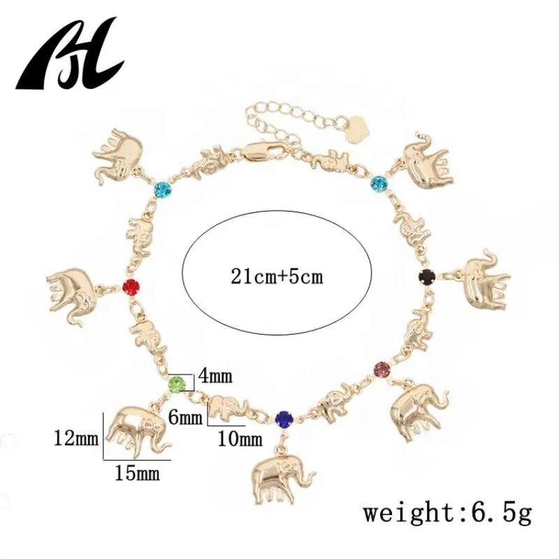 Augstas kvalitātes baltā kalnu kristāla dizaina ziloņa potīšu rotaslietas 18 K apzeltīts komplekts sievietēm