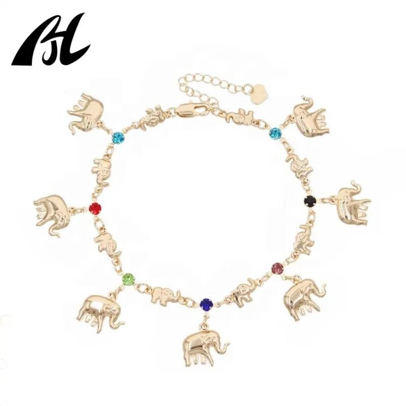 Augstas kvalitātes baltā kalnu kristāla dizaina ziloņa potīšu rotaslietas 18 K apzeltīts komplekts sievietēm