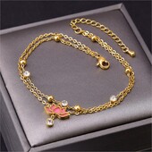 ANENJERY 316L nerūdijančio plieno metalo cirkonio lotoso kulkšnies apyrankė moterims madinga Aimple paplūdimio stiliaus kulkšnies papuošalų aksesuaras