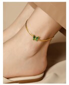 Stilingi aukštos kokybės vandeniui atsparūs paauksuoti nerūdijančio plieno Kubos gyvatės grandinėlės drugelio kulkšnies apyrankės moteriški papuošalai