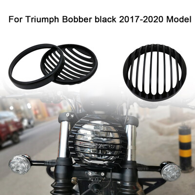 За модел Triumph Bobber черен 2017-2024 Черен плитък капак на решетката на фаровете