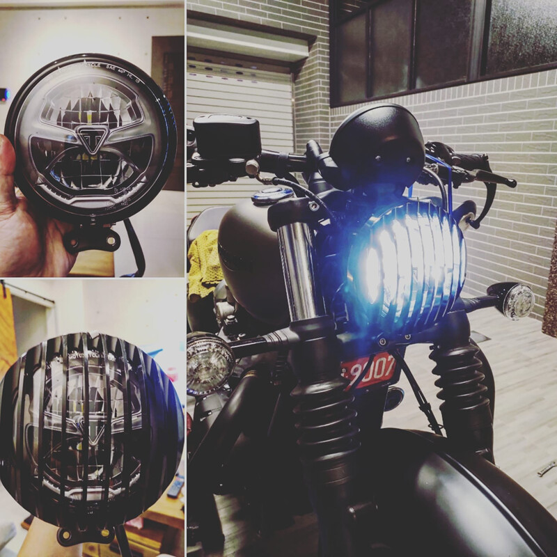 Triumph Bobber black 2017-2024 Model Black Shallow Cut priekinių žibintų grotelių dangtelis