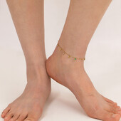 Moda nisa culoare zircon decor picior nisa simplu temperament de lux cu otel inoxidabil glezna femei