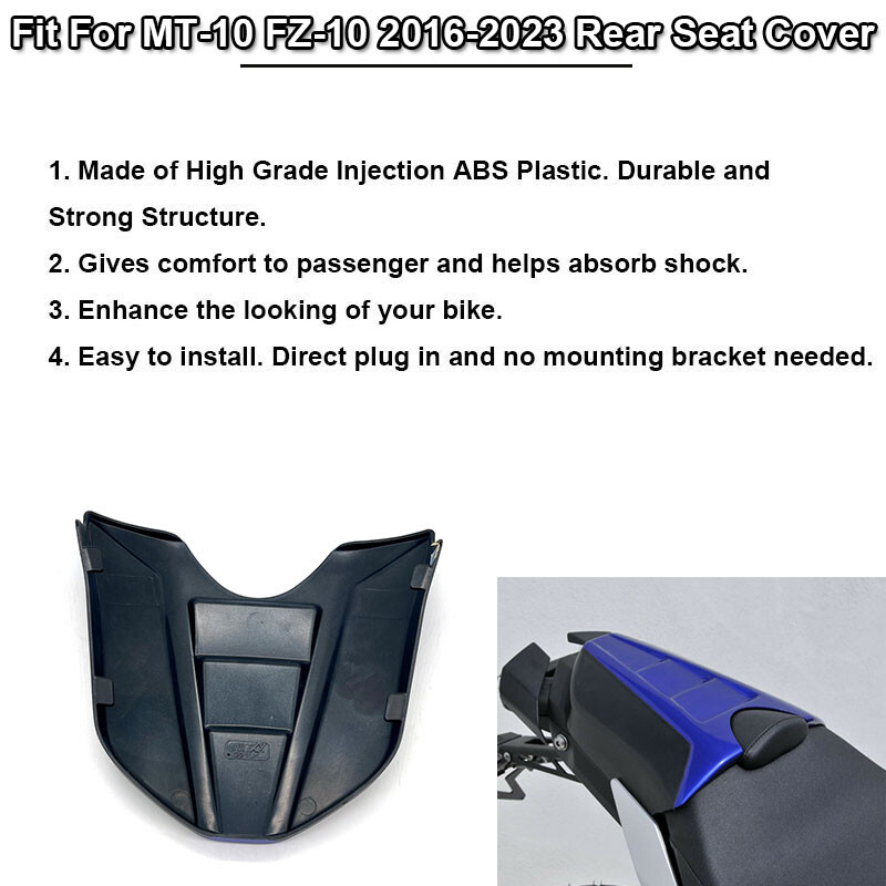 2023 MT10 FZ10 aizmugurējā sēdekļa pārsegs, kas piemērots YAMAHA MT-10 FZ-10 16-23 motocikla aizmugures astes pārsega pasažiera kupra pasažiera sēdekļa apvalks