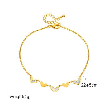 DIEYURO 316L από ανοξείδωτο ατσάλι Heart Love Charm Anklets για Γυναικεία Κορίτσι Νέα τάση Αλυσίδα ποδιών αδιάβροχη κοσμήματα Gift Party Pulsera