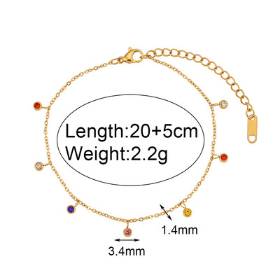 Blingbing Trendy 3mm 3A cirkona kubiskā cirkonija tenisa ķēde potītes kāju aproces sievietēm nerūsējošā tērauda rokassprādze uz kājas