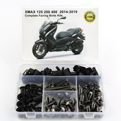 Mudele Yamaha XMAX 125 XMAX 250 XMAX 400 2014 - 2021 2022 2023 2024 Täieliku kaitsepoltide komplekti kere kruvid mutrid katteklambrid terasest