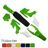 7 spalvų „Apollo“ plastikinių gaubtų kėbulo rinkiniai, priekinis licencijos numeris, sparnas su sėdynės pagalvėle, skirtas 47cc 49cc „Apollo Mini Dirt Bike“