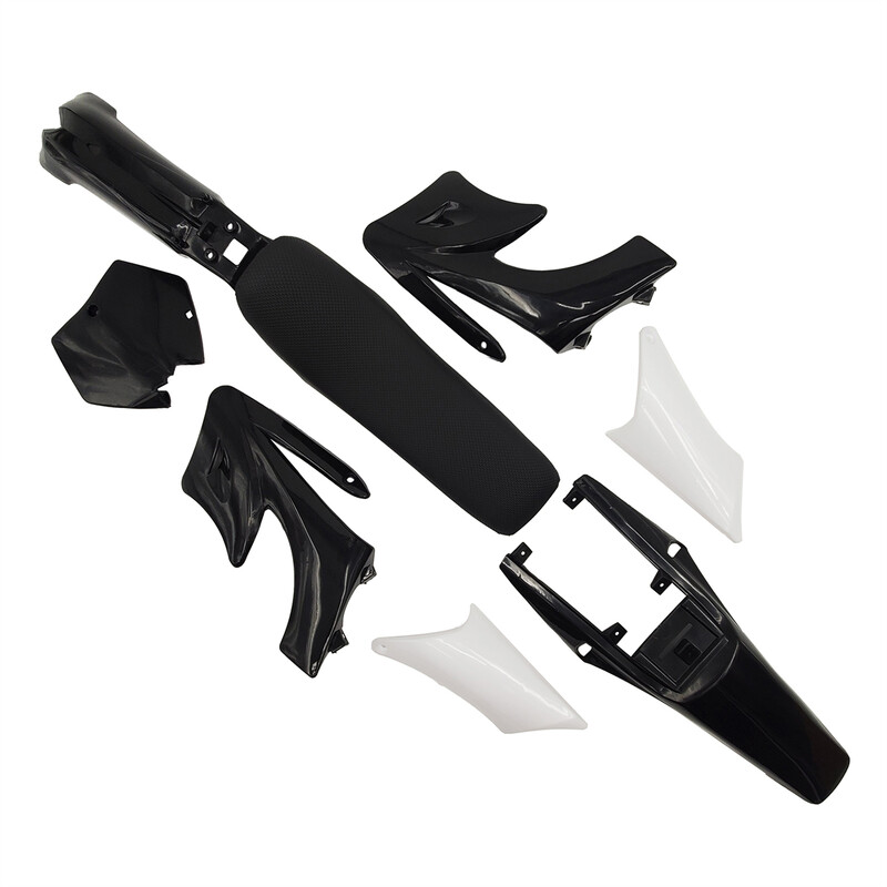 7 spalvų „Apollo“ plastikinių gaubtų kėbulo rinkiniai, priekinis licencijos numeris, sparnas su sėdynės pagalvėle, skirtas 47cc 49cc „Apollo Mini Dirt Bike“