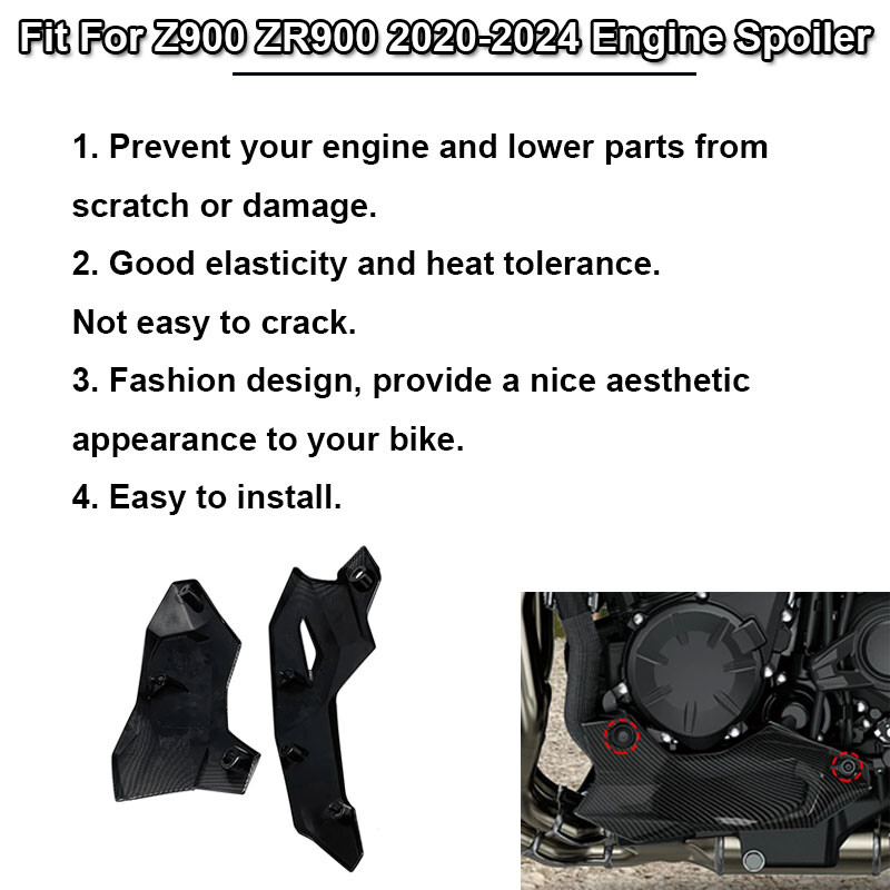 Sobib KAWASAKI Z900 ZR900 Z 900 2020-2023 2024 mootorratta kõhupanni alumise mootorispoileri kaitsepaneeli raami kaitsekatte jaoks