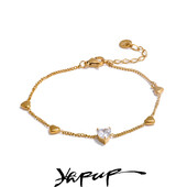 Yhpup atvykimas cirkonio širdis meilės grandinėlė mados apyrankės apyrankės vandeniui atsparios nerūdijančio plieno išskirtiniai kulkšnies pėdų papuošalai 2024 m.