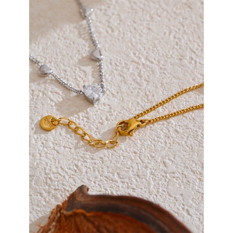 Yhpup atvykimas cirkonio širdis meilės grandinėlė mados apyrankės apyrankės vandeniui atsparios nerūdijančio plieno išskirtiniai kulkšnies pėdų papuošalai 2024 m.