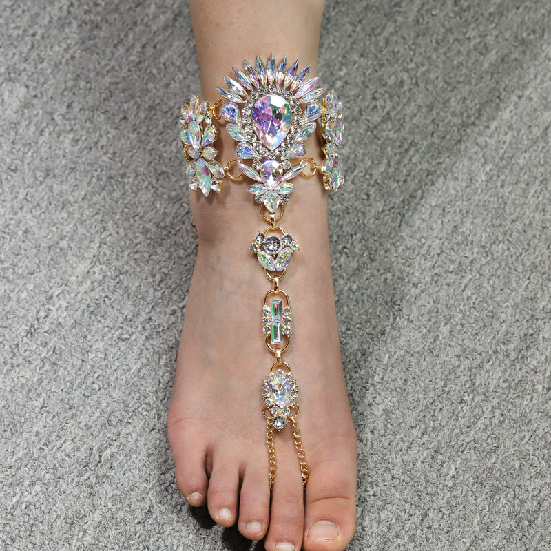 Labākās dāmas pārspīlēta boho stila personības pirksta gredzena potīte ar krāsainiem mākslīgā kristāla piejūras pludmales aksesuāriem