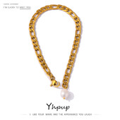 Yhpup Charm Figaro grandinėlė natūralių perlų kulkšnies 316L nerūdijančio plieno sunkiojo metalo smėlio paplūdimio kulkšnys basoms kojoms Dovana