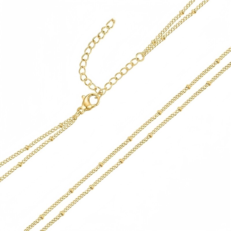 Moteriška nerūdijančio plieno karoliukais papuošta kulkšnies alė 2024 m. nauja mada, laisvalaikio tendencija nišos dizainas seksualus maži karoliukai dvisluoksniai papuošalai dovanos