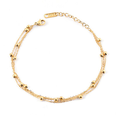 14K paauksuotos nerūdijančio plieno žavingos grandinės apyrankės moterims Dainty Boho karoliukais papuoštos festivalio reguliuojamos auksinės kojos