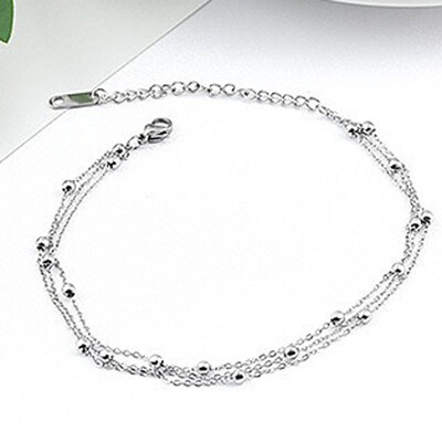 14K paauksuotos nerūdijančio plieno žavingos grandinės apyrankės moterims Dainty Boho karoliukais papuoštos festivalio reguliuojamos auksinės kojos